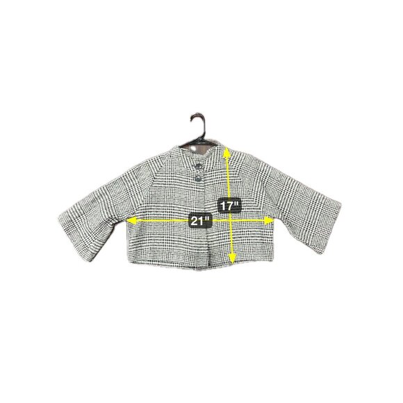 Elizabeth Gillett NYC Womens Black  White Houndstooth Crop Jacket Open Front - Picture 8 of 10